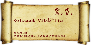 Kolacsek Vitália névjegykártya